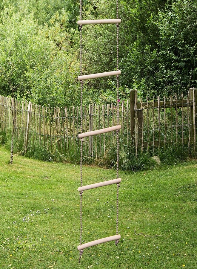 REZNOR حبل تسلق ريزنور بطول 9 أقدام - حبل مشدود على شكل محارب نينجا، معدات ملعب - سلم عوائق وأرجوحة حبل للأطفال، 9 درجات - Image 5